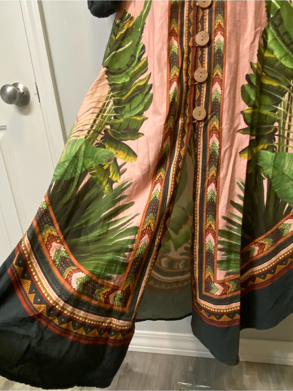 FARM RIO Amazonia Forest Linen Blend Tropical Maxi Dress S - Picture 10 of 16